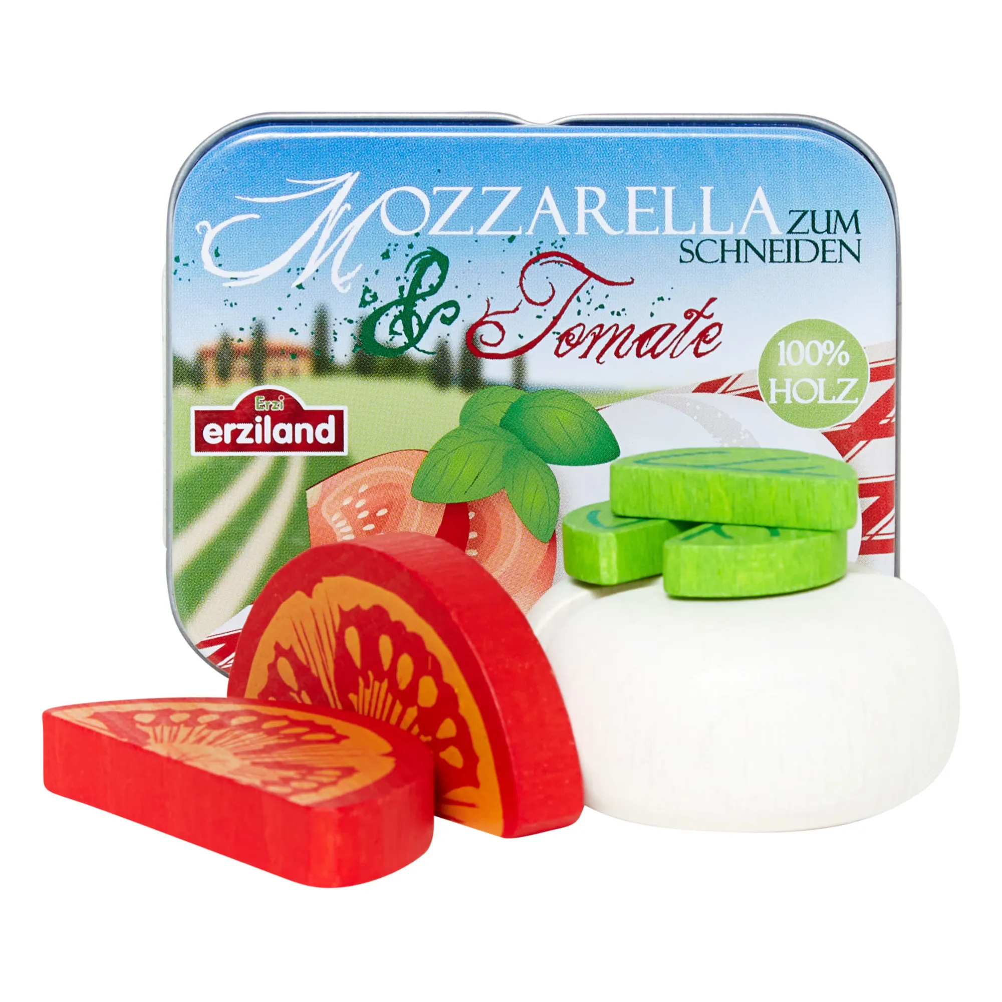 Erzi Multicoloured Food Tin With Caprese Salad - 7 Pieces