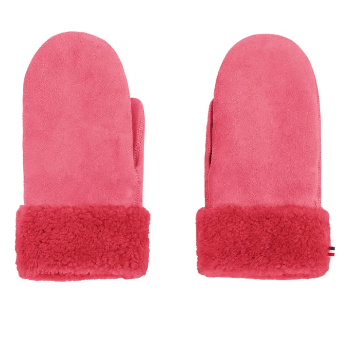 Merino Wool Sheepskin Mittens  - Adult Collection  | Pink- Product image n°0