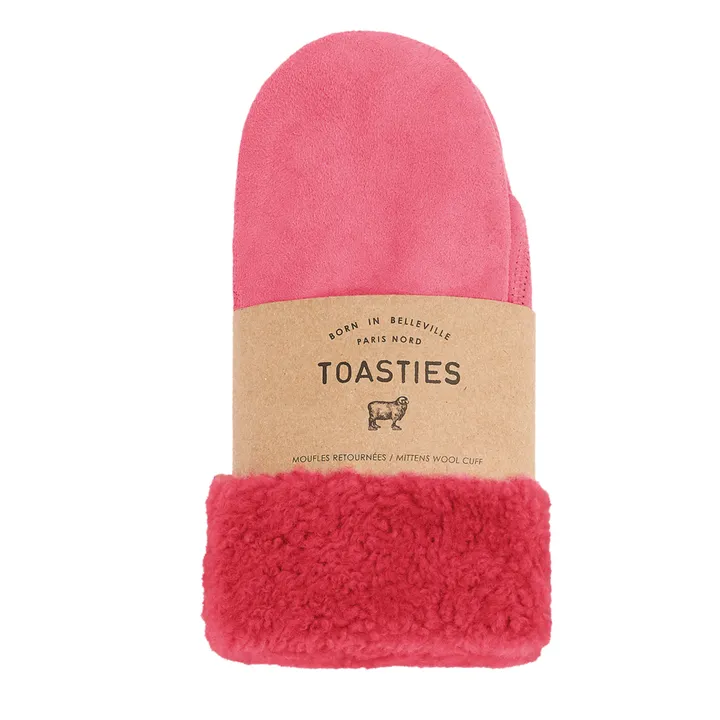Merino Wool Sheepskin Mittens  - Adult Collection  | Pink- Product image n°4
