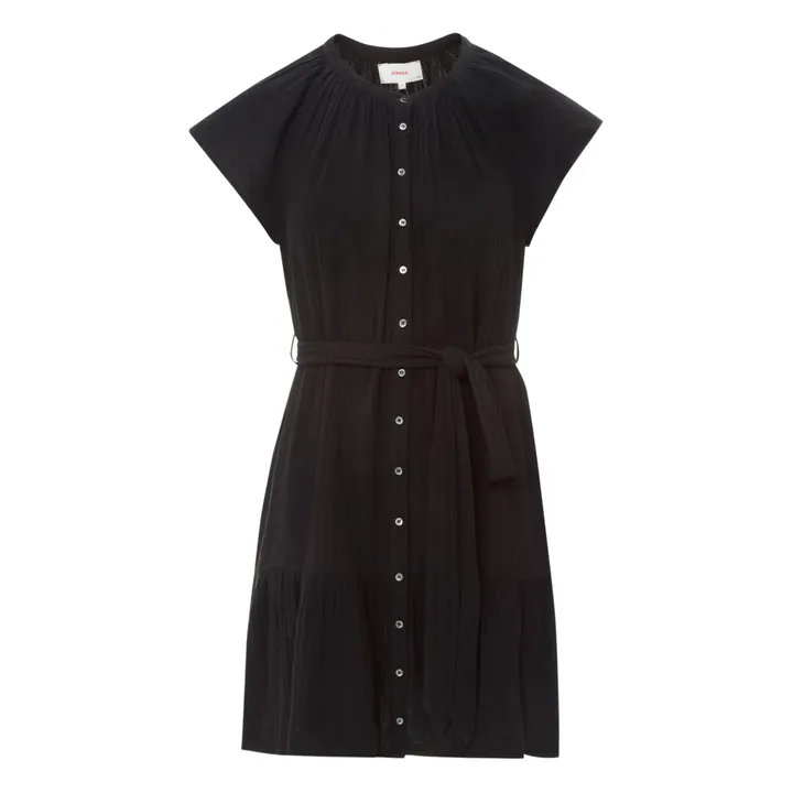Jude Cotton Muslin Dress | Black- Product image n°0