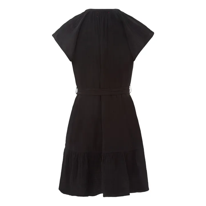 Jude Cotton Muslin Dress | Black- Product image n°1