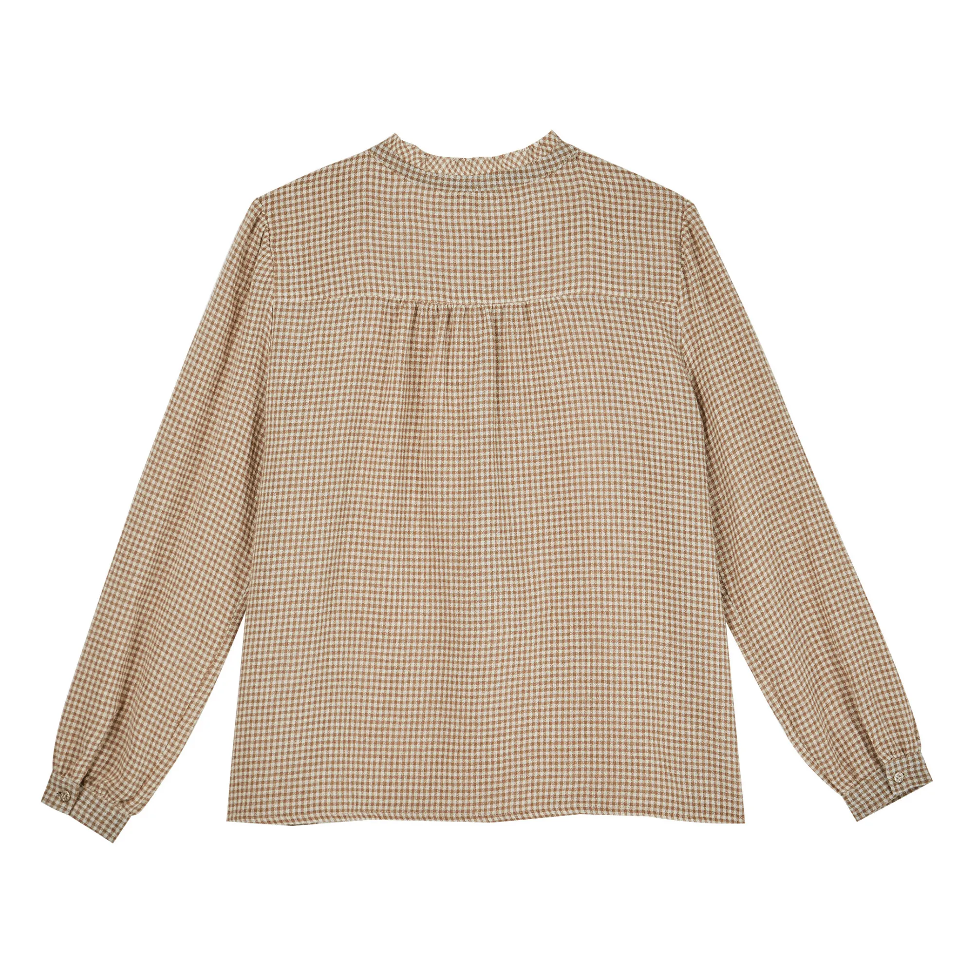 Gingham Viscose and Wool Blouse - Women’s Collection  | Beige- Product image n°1