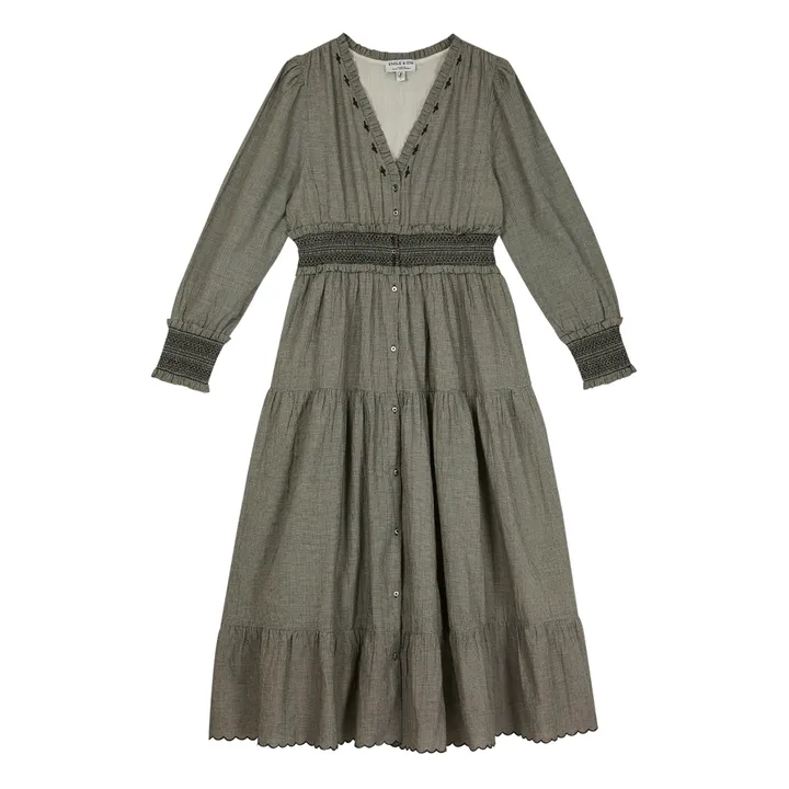 Kleid Minikaromuster  - Damenkollektion  | Grau- Produktbild Nr. 0