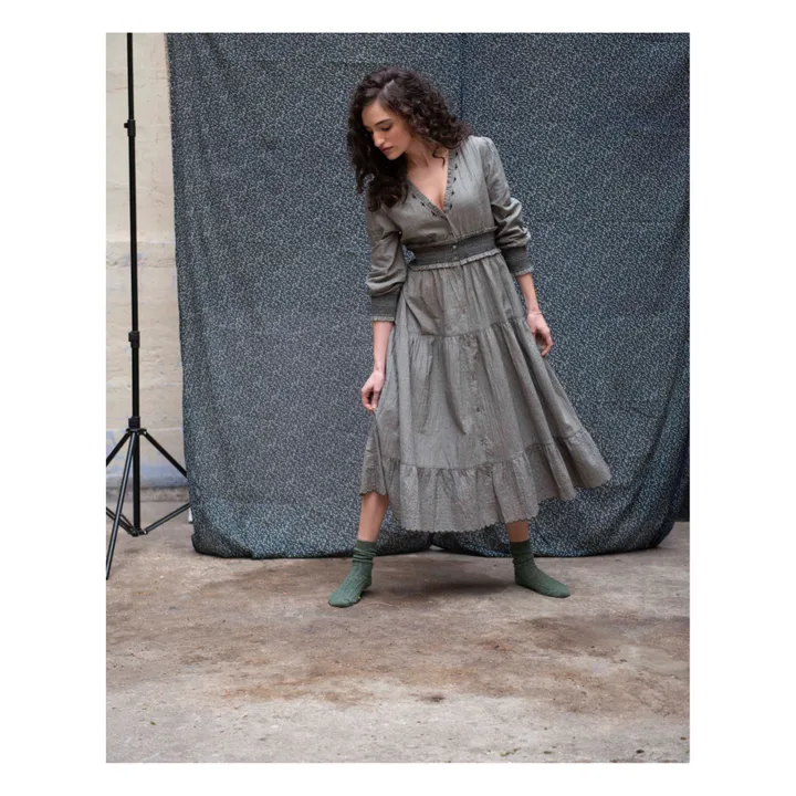 Kleid Minikaromuster  - Damenkollektion  | Grau- Produktbild Nr. 3