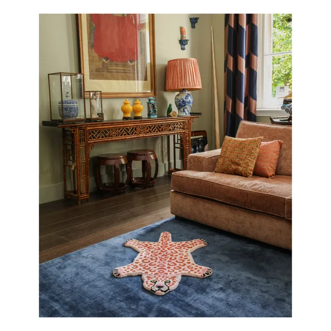 Tapis léopard en laine | Rose