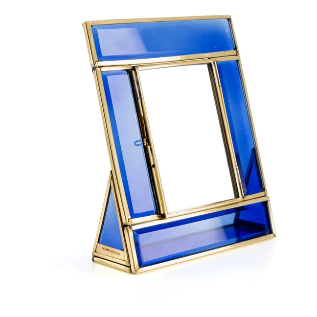 Bonnie Brass and Glass Photo Frame | Blue