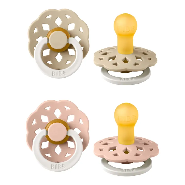 Bibs - Tétines phosphorescentes en caoutchouc naturel Bohème - Set de 2