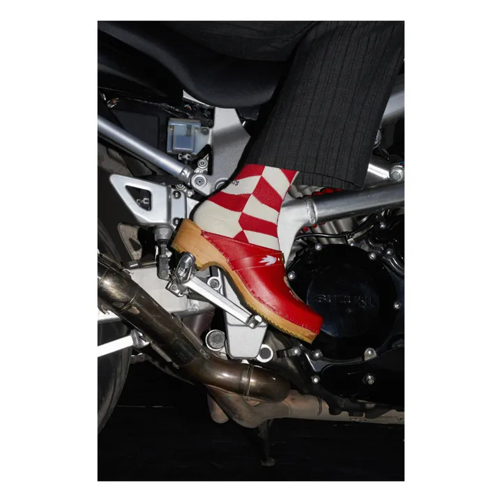 Chaussettes Chevrons Coton Bio | Rouge- Image produit n°1