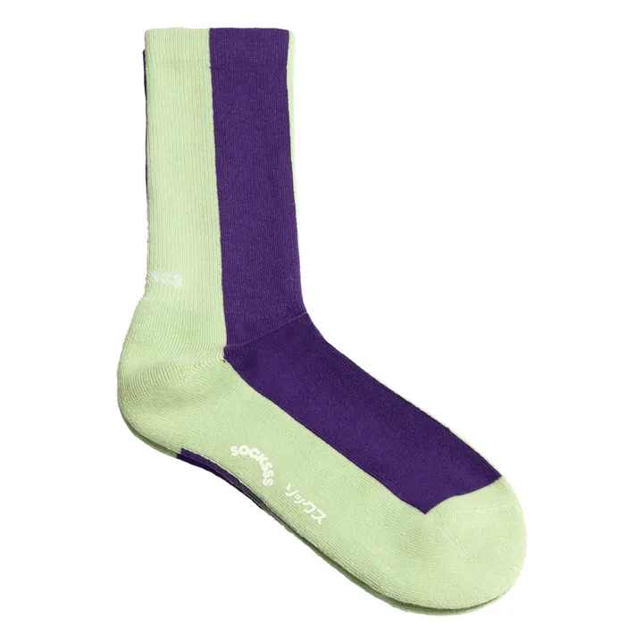 Organic Cotton Two-Tone Socks | Purple- Product image n°0