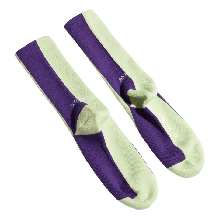 Organic Cotton Two-Tone Socks | Purple- Product image n°2