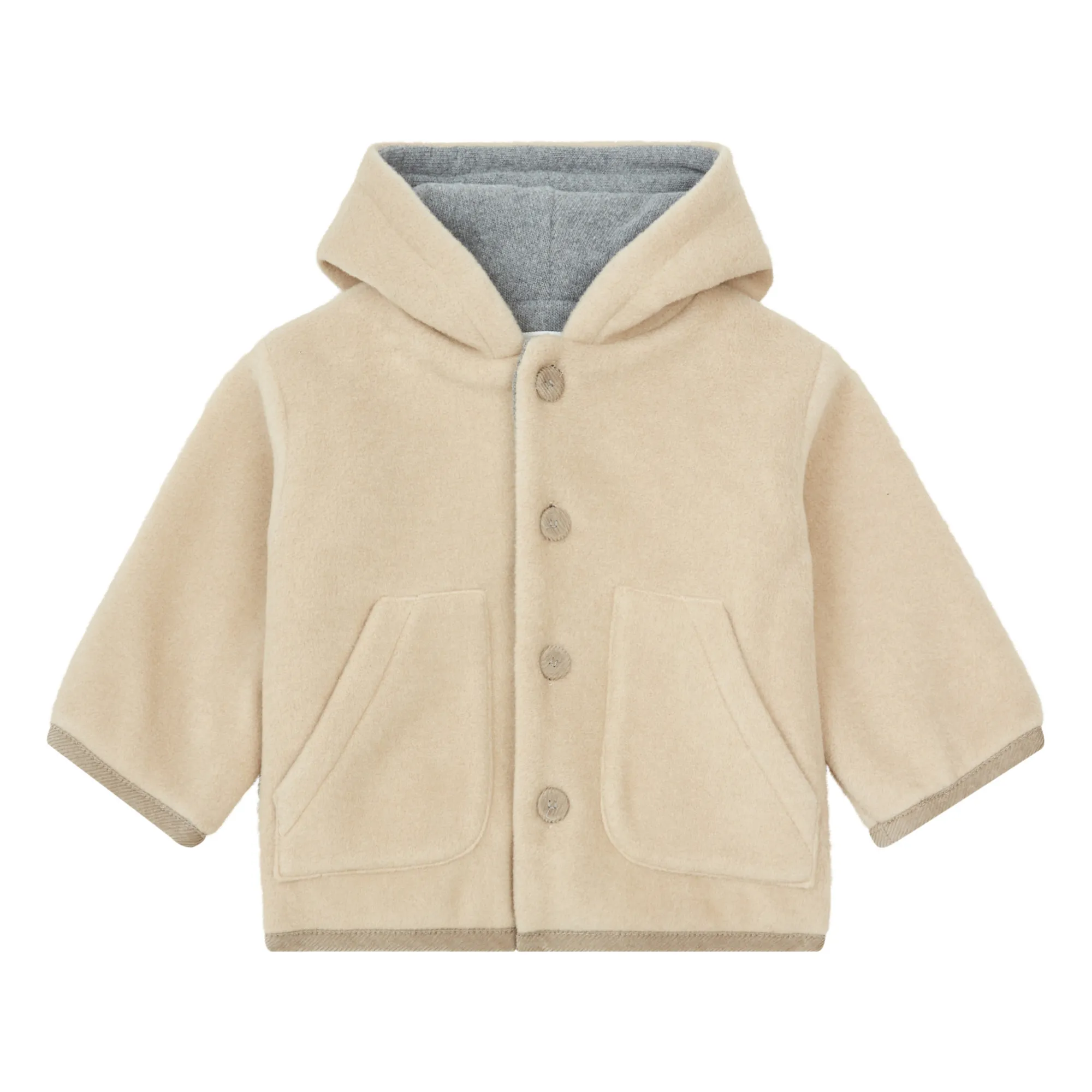 Zhoe & Tobiah Beige Lined Polar Fleece Coat
