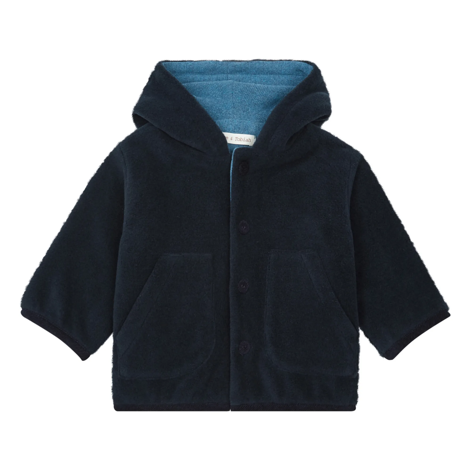 Zhoe & Tobiah Navy Blue Lined Polar Fleece Coat