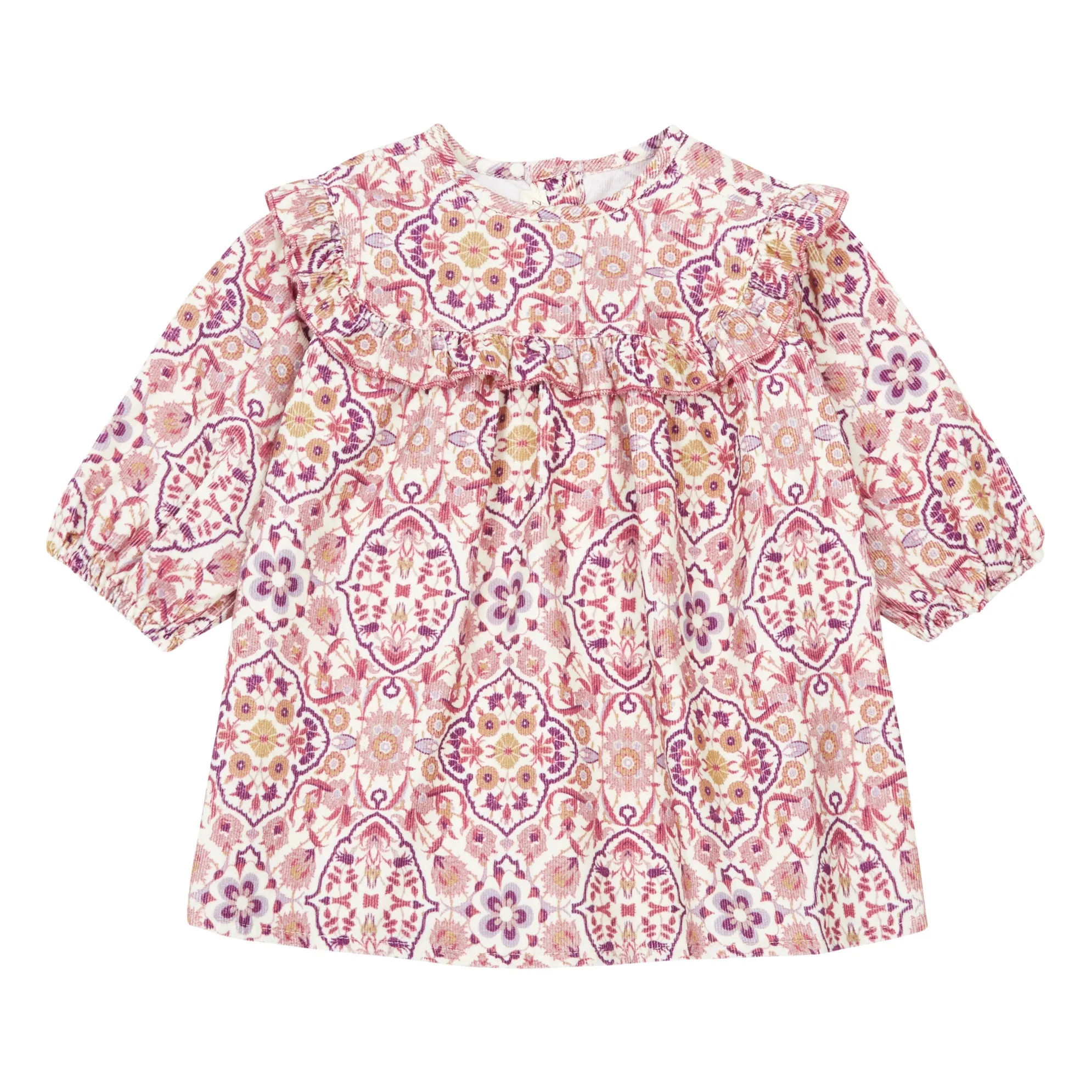 Zhoe & Tobiah Pink Floral Corduroy Dress