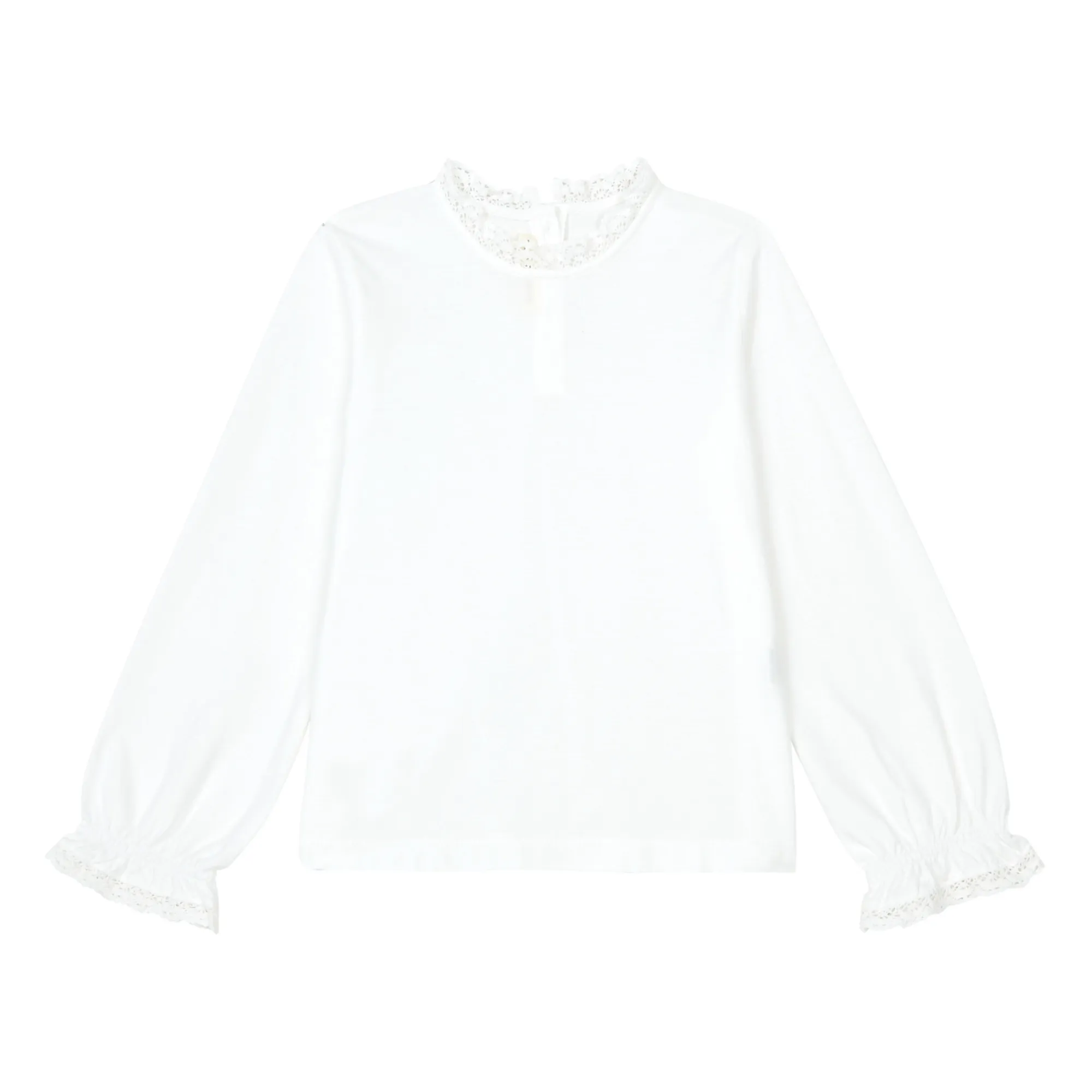 Zhoe & Tobiah Ecru Lace Collar T-Shirt