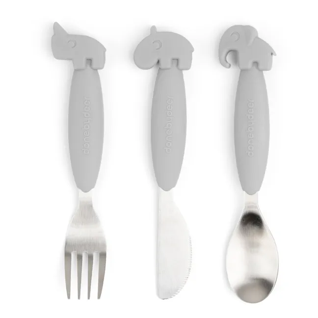 Couverts Easy-grip Deer friends | Gris