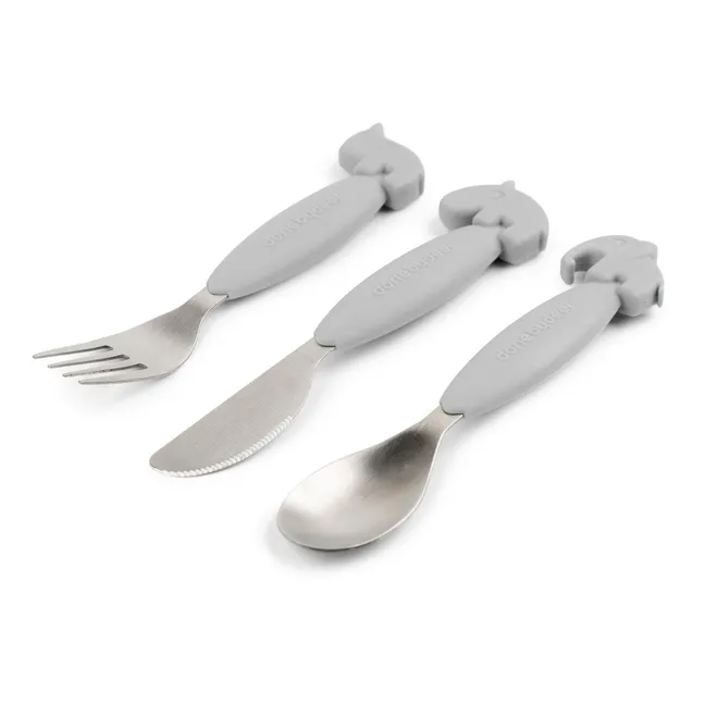 Couverts Easy-grip Deer friends | Gris
