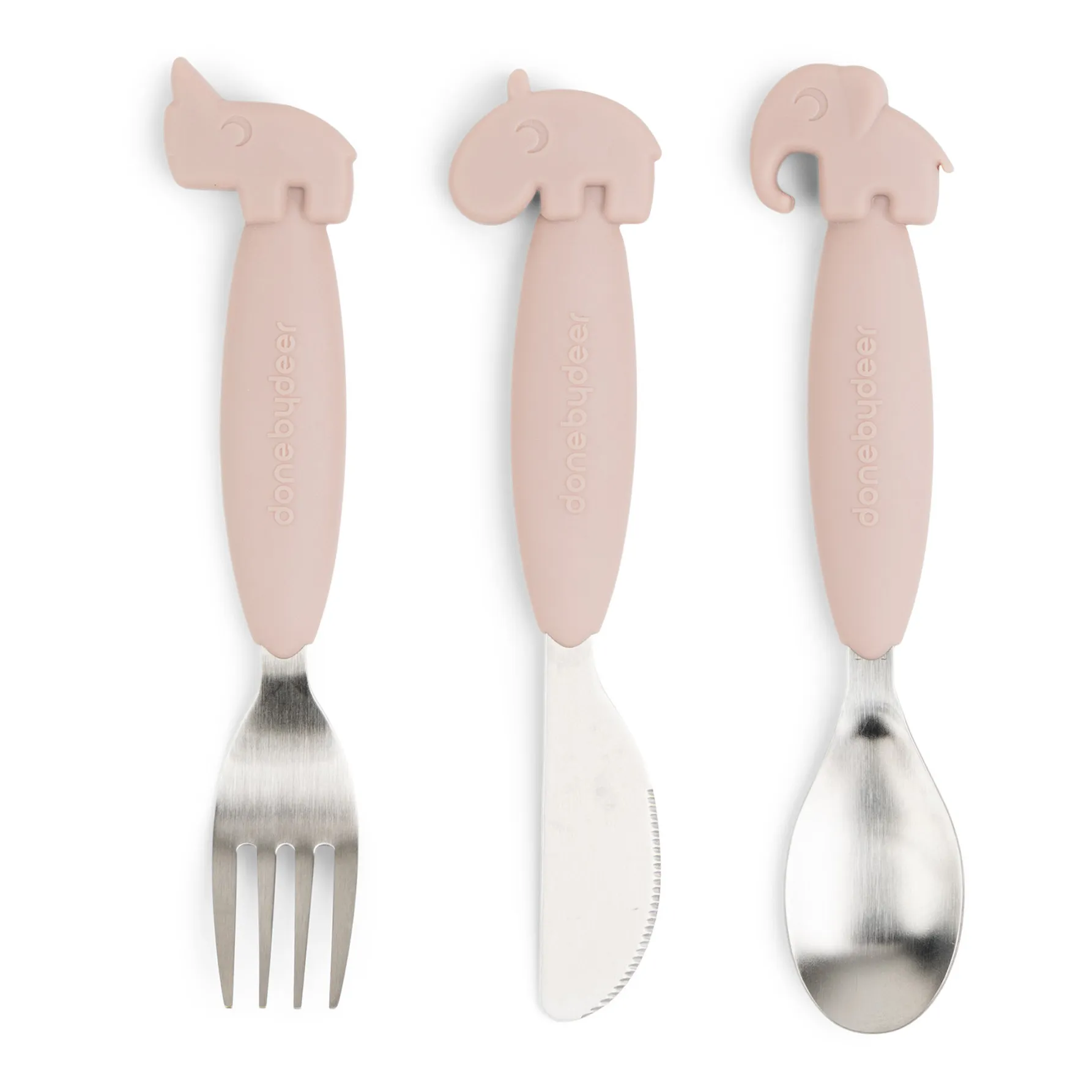 Done By Deer Pink Deer Friends Easy-Grip Cutlery