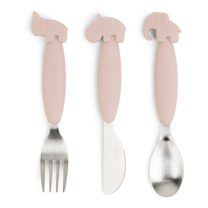 Deer Friends Easy-Grip Cutlery | Pink- Product image n°0