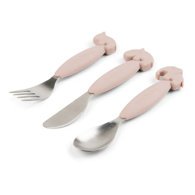 Deer Friends Easy-Grip Cutlery | Pink