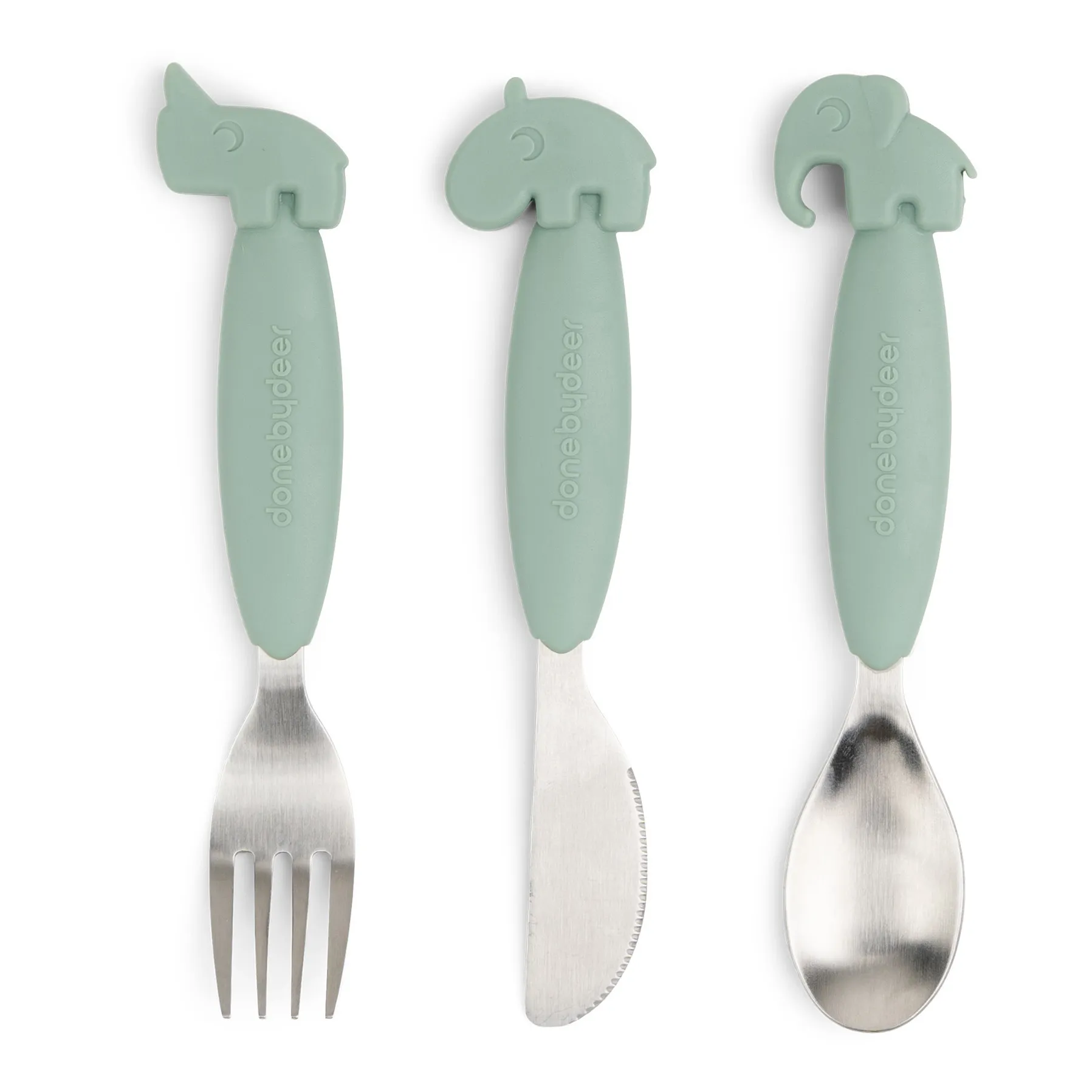 Couverts Easy-grip Deer friends | Vert- Image produit n°0