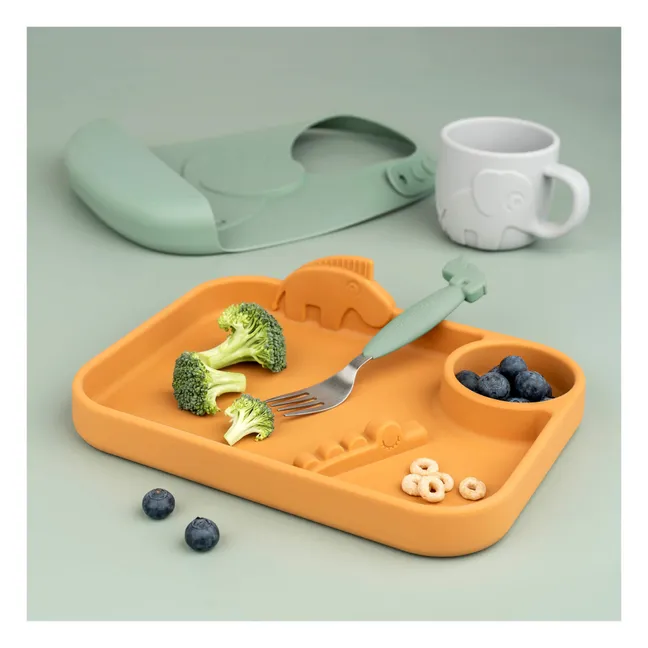 Cubiertos de fácil agarre Deer Friends | Verde