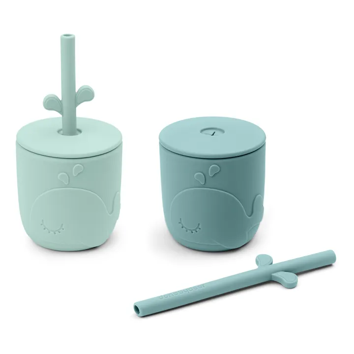 Gobelet et paille Wally - Set de 2 | Bleu- Image produit n°2