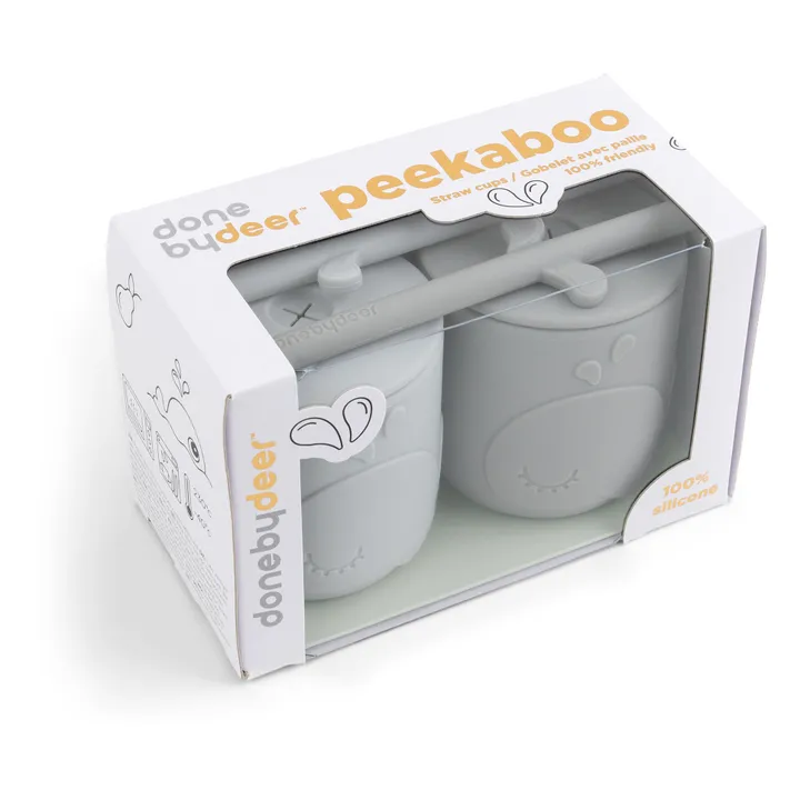 Gobelet et paille Wally - Set de 2 | Gris- Image produit n°2