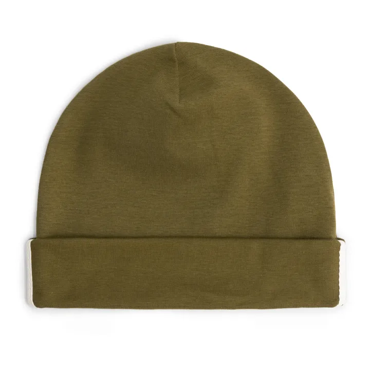 Organic Cotton Beanie | Olive green- Product image n°1