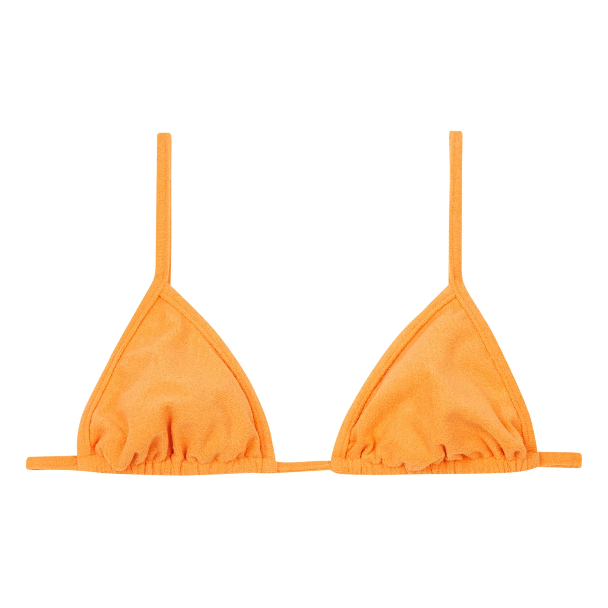 Faithfull The Brand Orange Izzi Terry Cloth Bikini Top