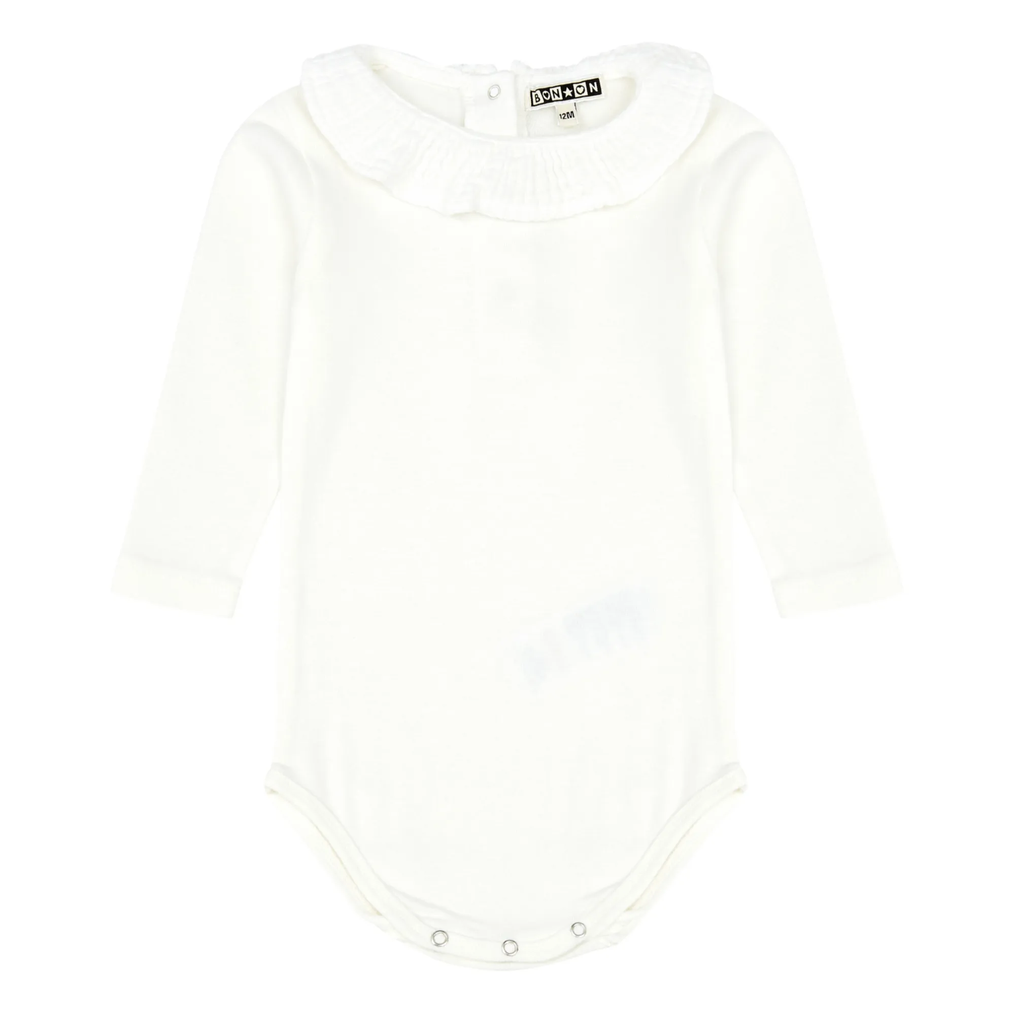 Bonton Ecru Mail Organic Cotton Collar Babygrow