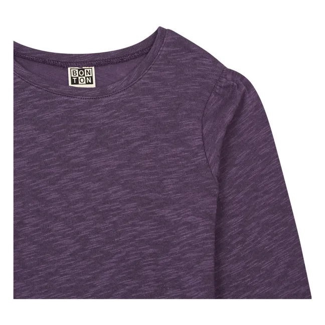T-shirt in cotone organico fiammato | Viola