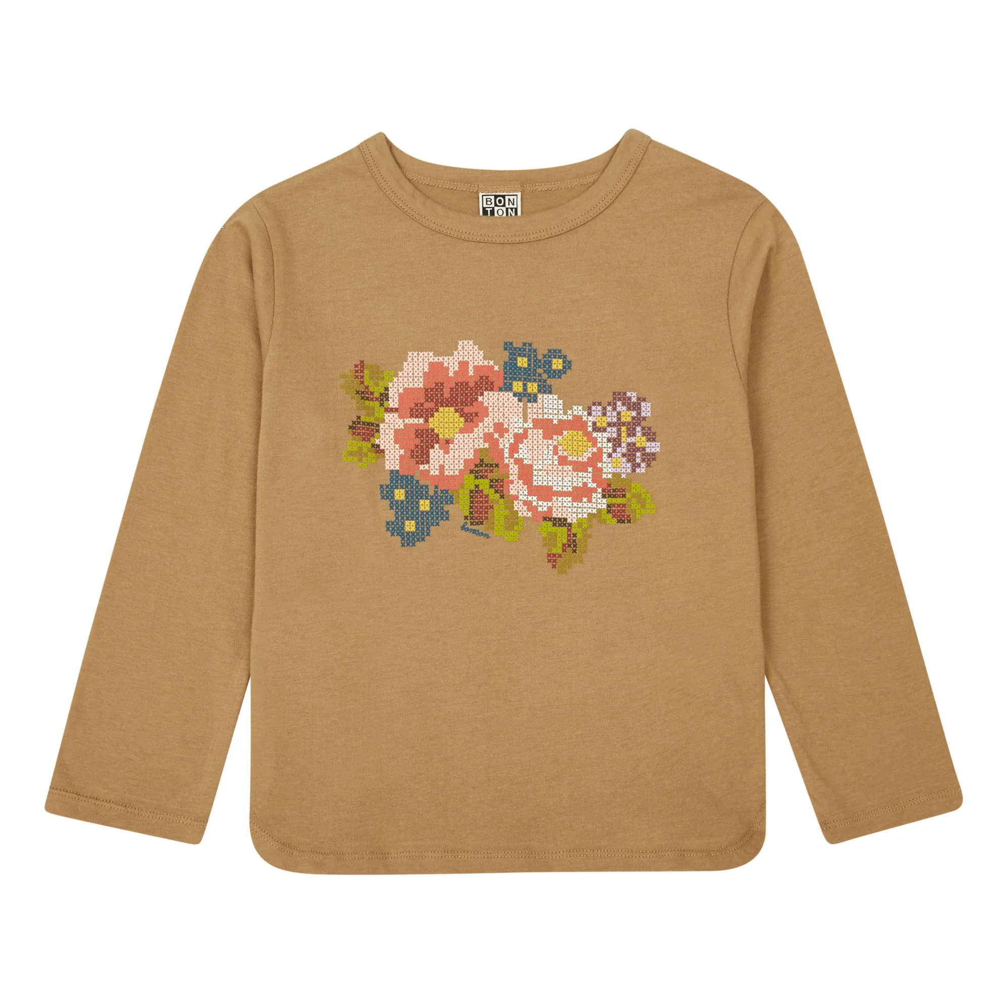 Cotton Flower T-shirt | Camel- Product image n°0
