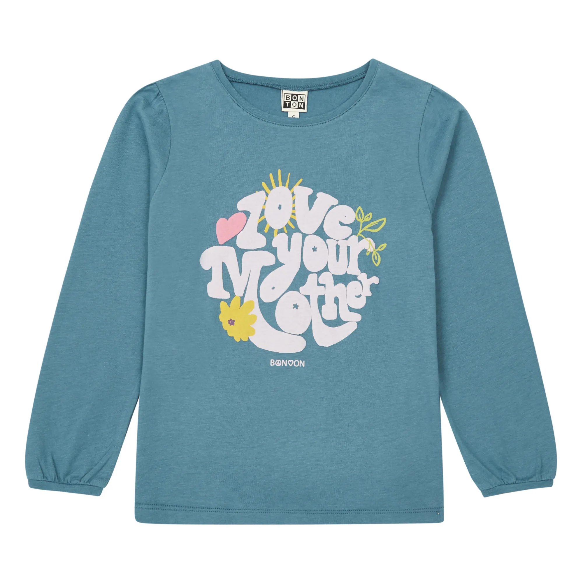 Bonton Peacock Blue Organic Cotton Mother T-Shirt