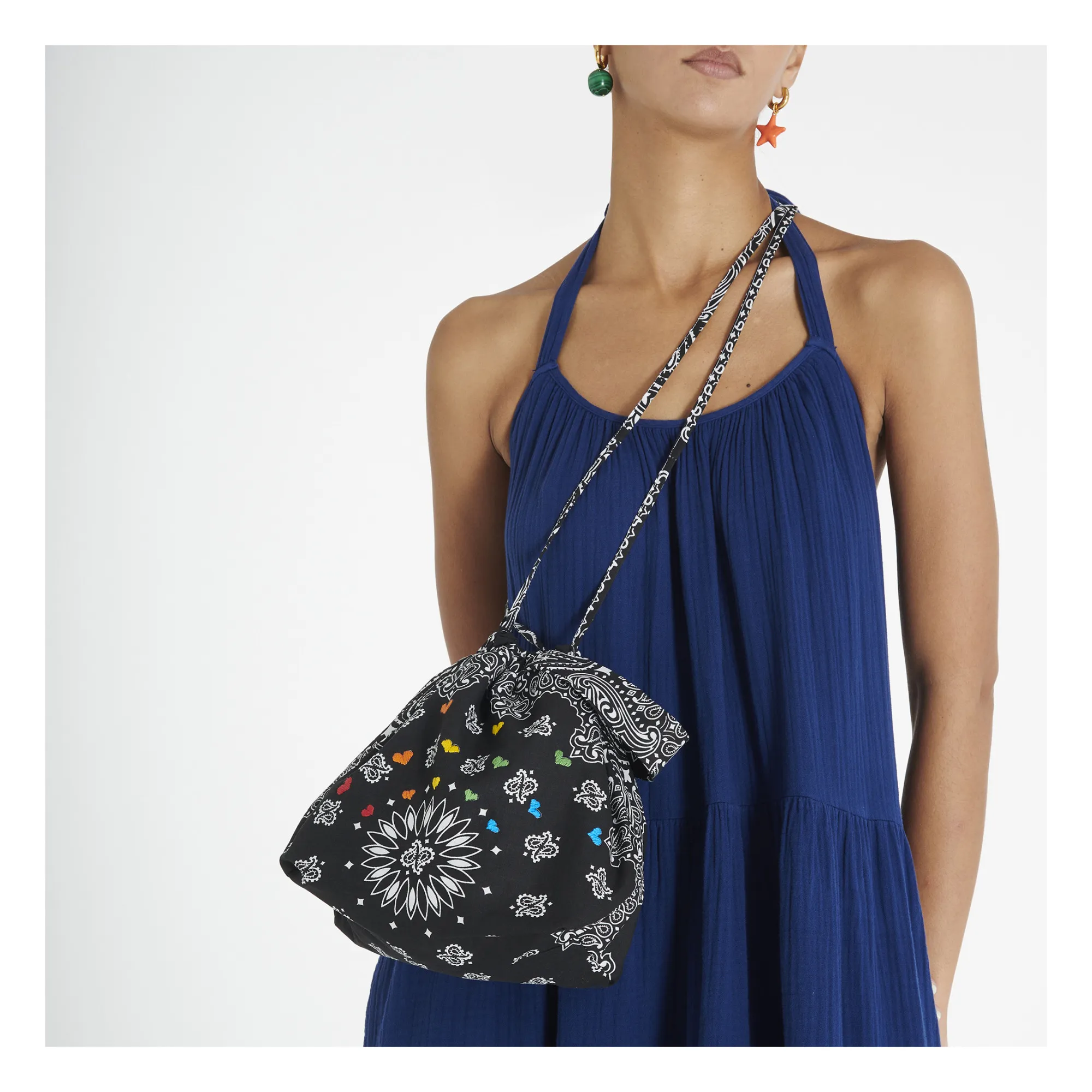 Call it by your name - Heart Maxi Bucket Bag - Black | Smallable