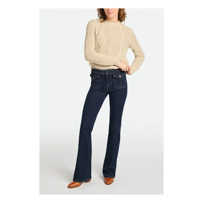 Nano Flared Jeans | Indigo blue