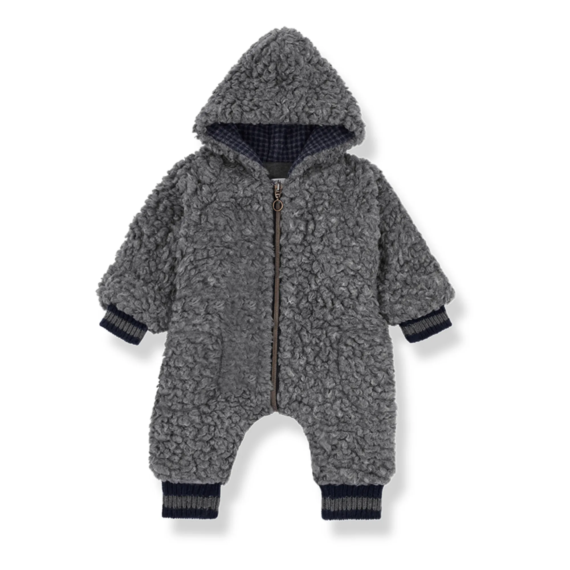 1+ In The Family Grey Eneko Polar Fleece Jumpsuit