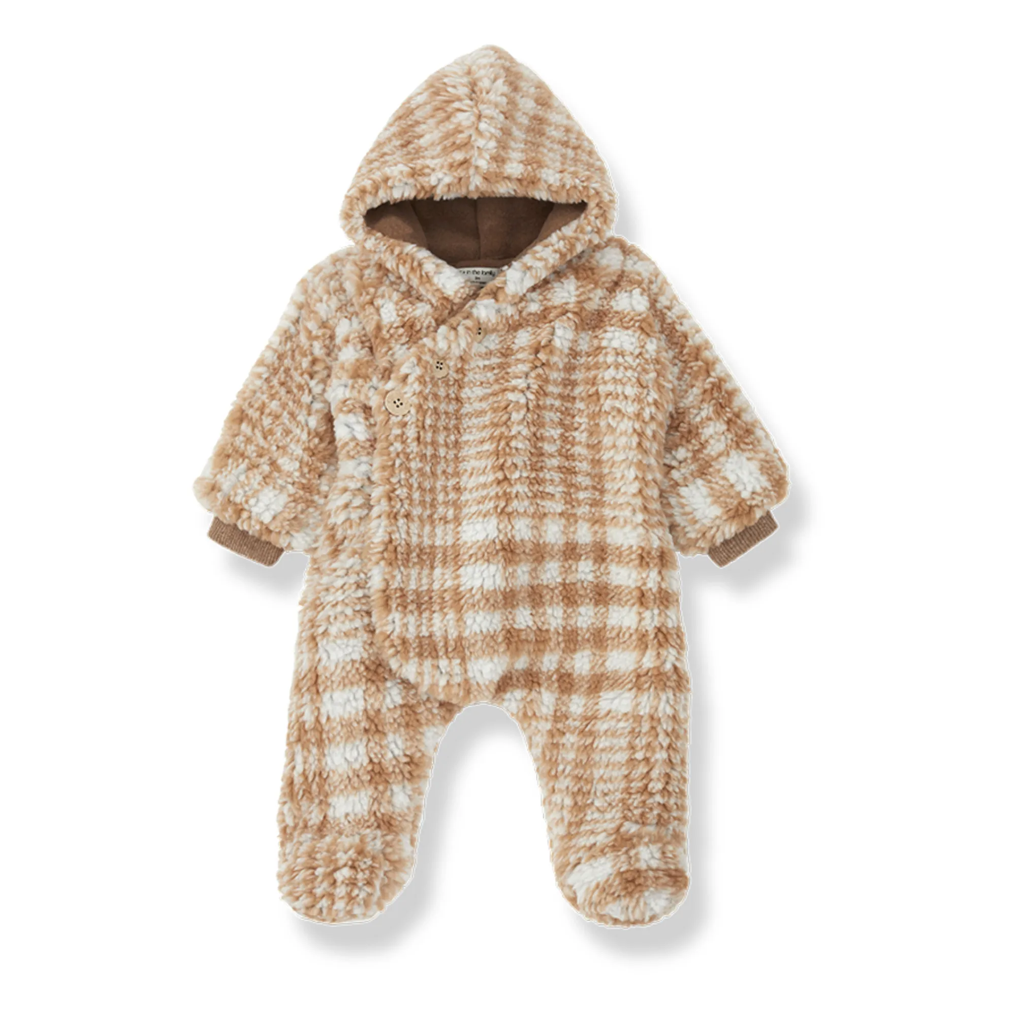 1+ In The Family Caramel James Faux Fur Jumpsuit