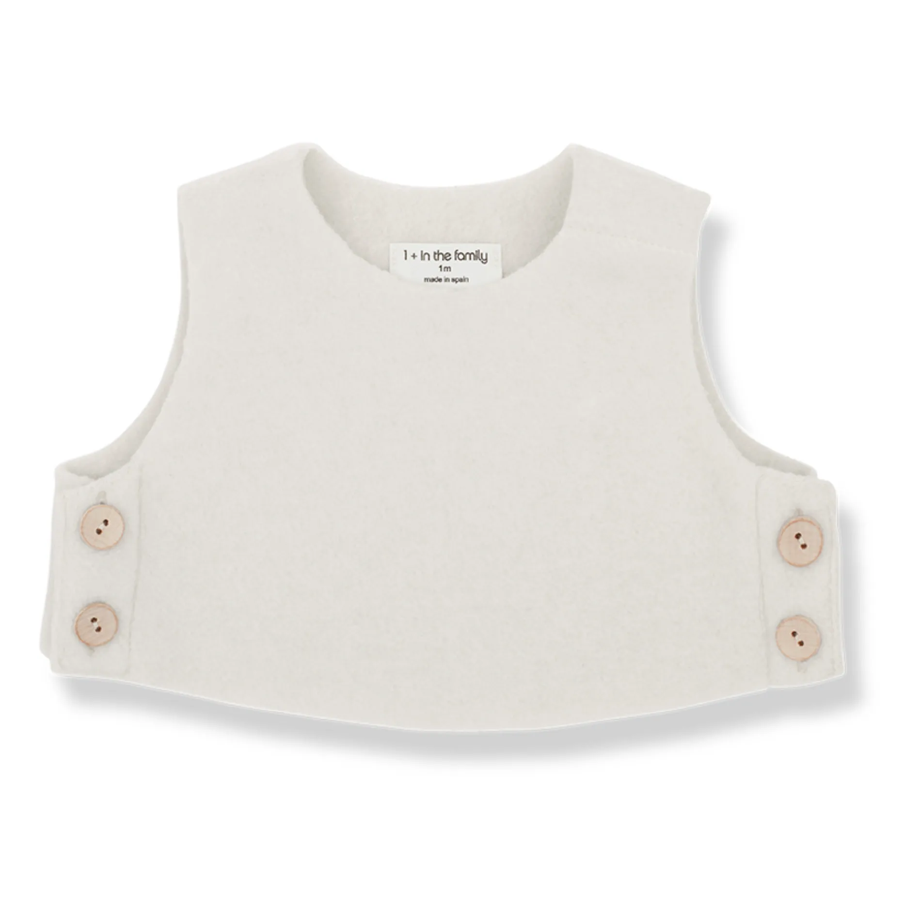 1+ In The Family Ecru Jules Bamboo Polar Fleece Vest