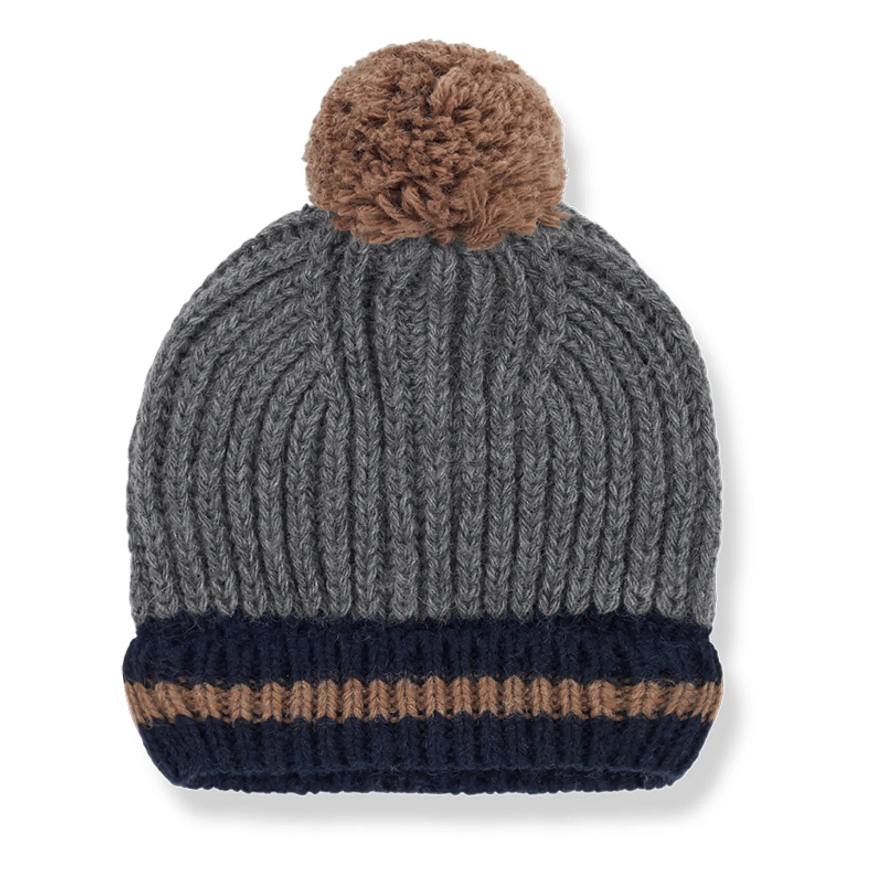 1+ In The Family Grey Sangei Two-Tone Pompom Beanie