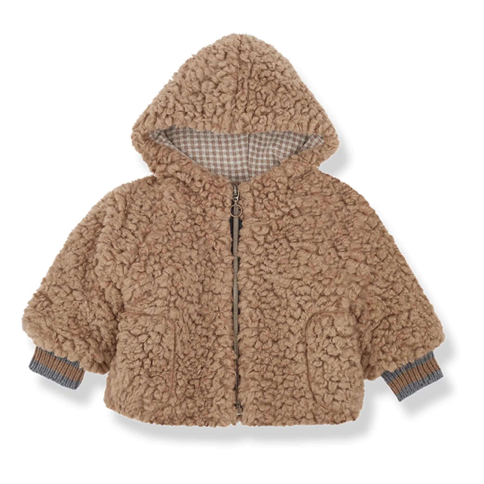 1+ In The Family Caramel Imanol Sherpa Hooded Jacket