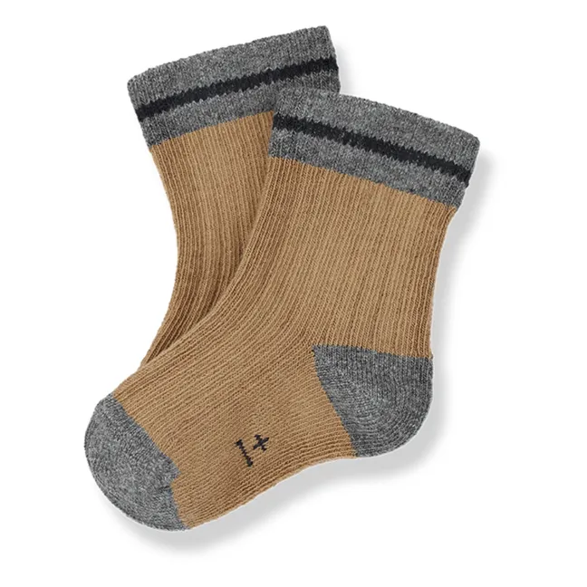 Socken Zweifarbig Mei | Karamel