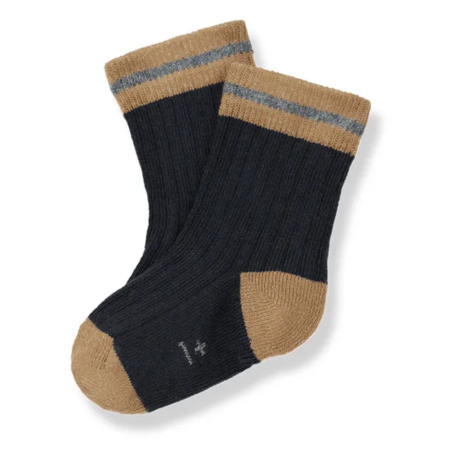Socken Zweifarbig Mei | Navy