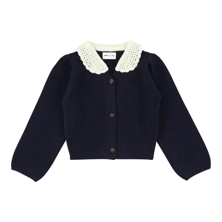 Queen Collared Cardigan | Navy blue- Product image n°0