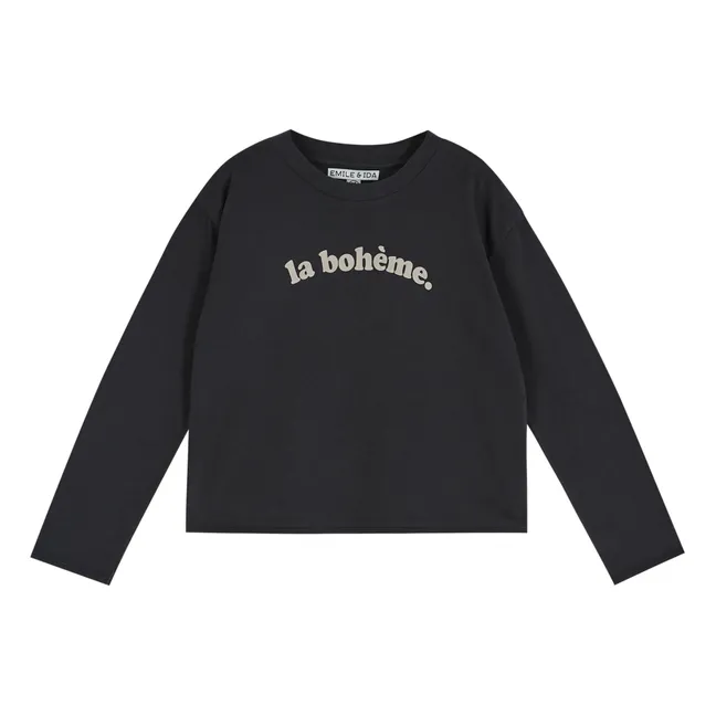 T-Shirt Coton Bio Bohème | Gris anthracite