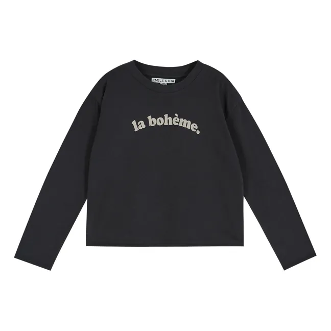 T-shirt in cotone organico Bohème | Grigio antracite