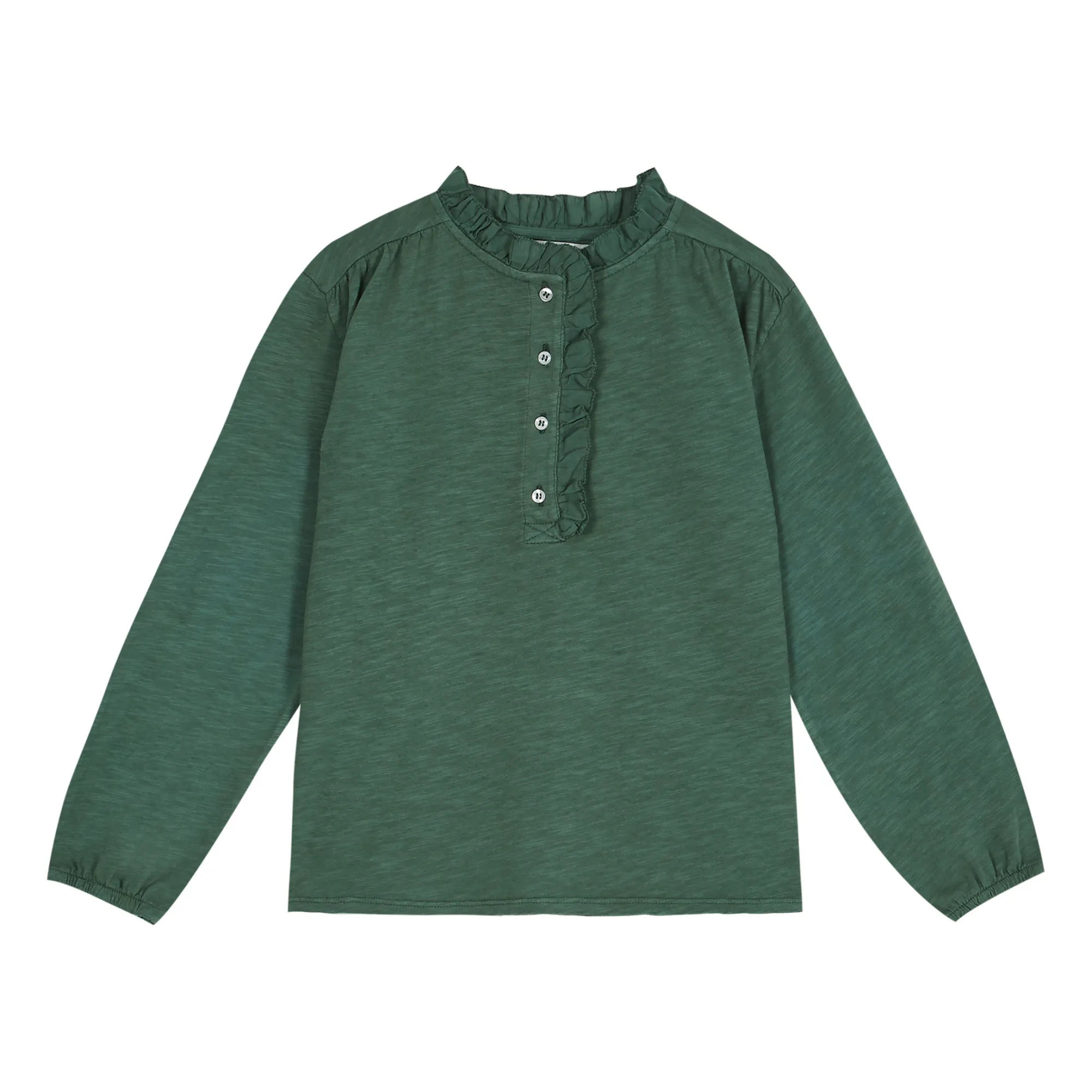 Emile Et Ida Green Organic Cotton Jersey Blouse