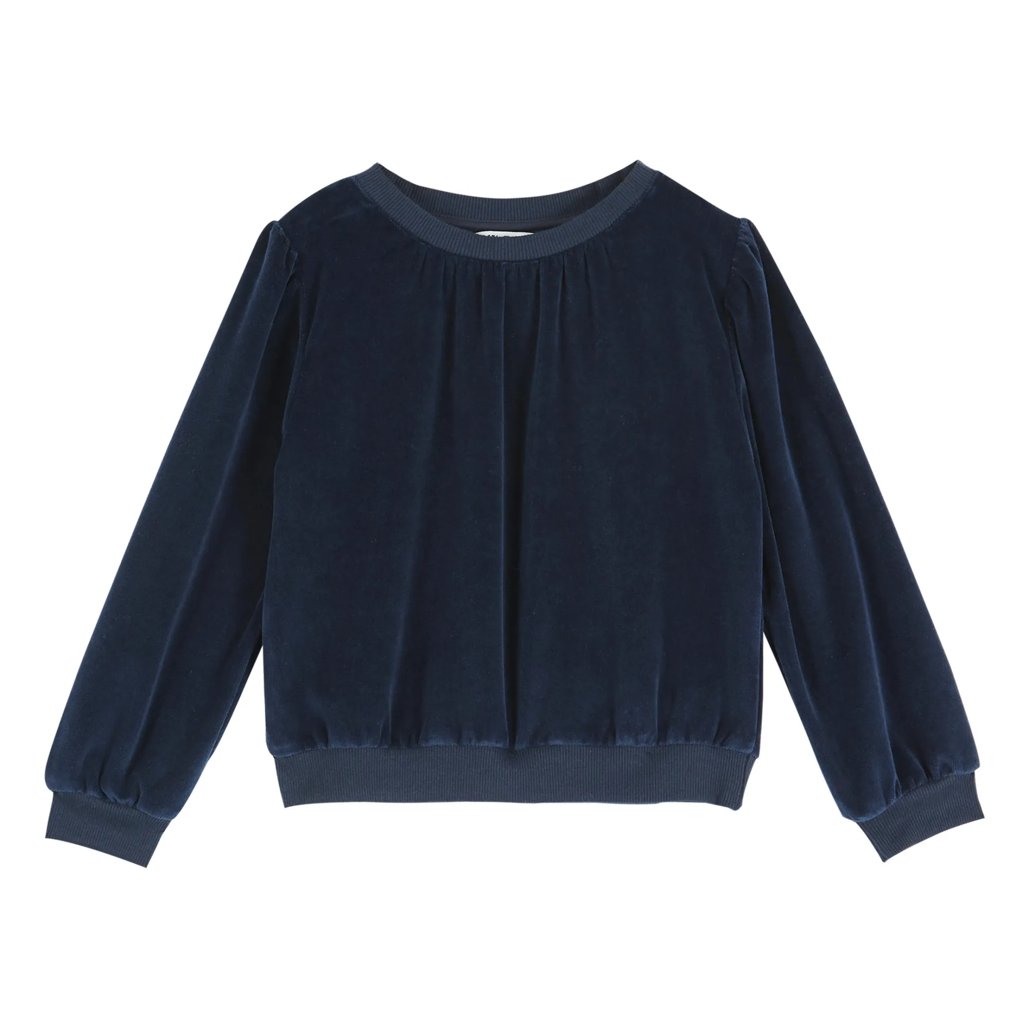 Emile Et Ida Navy Blue Velour Sweatshirt