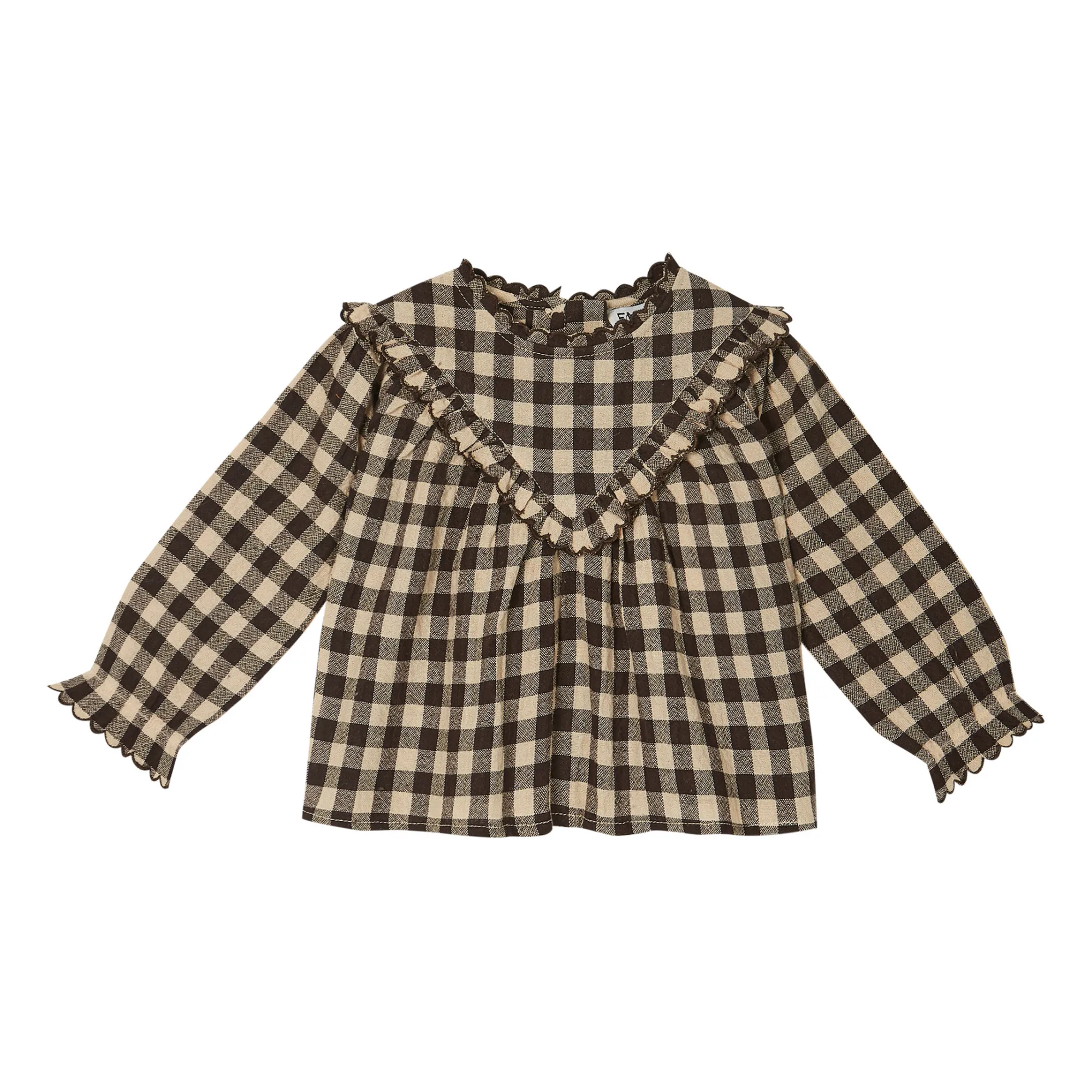 Emile Et Ida Ecru Gingham Blouse