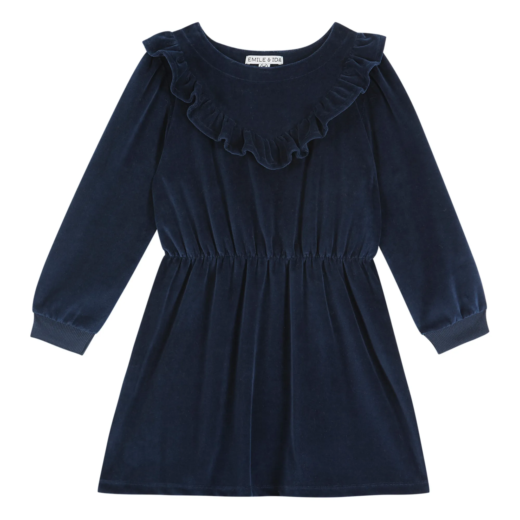 Emile Et Ida Navy Blue Velour Dress