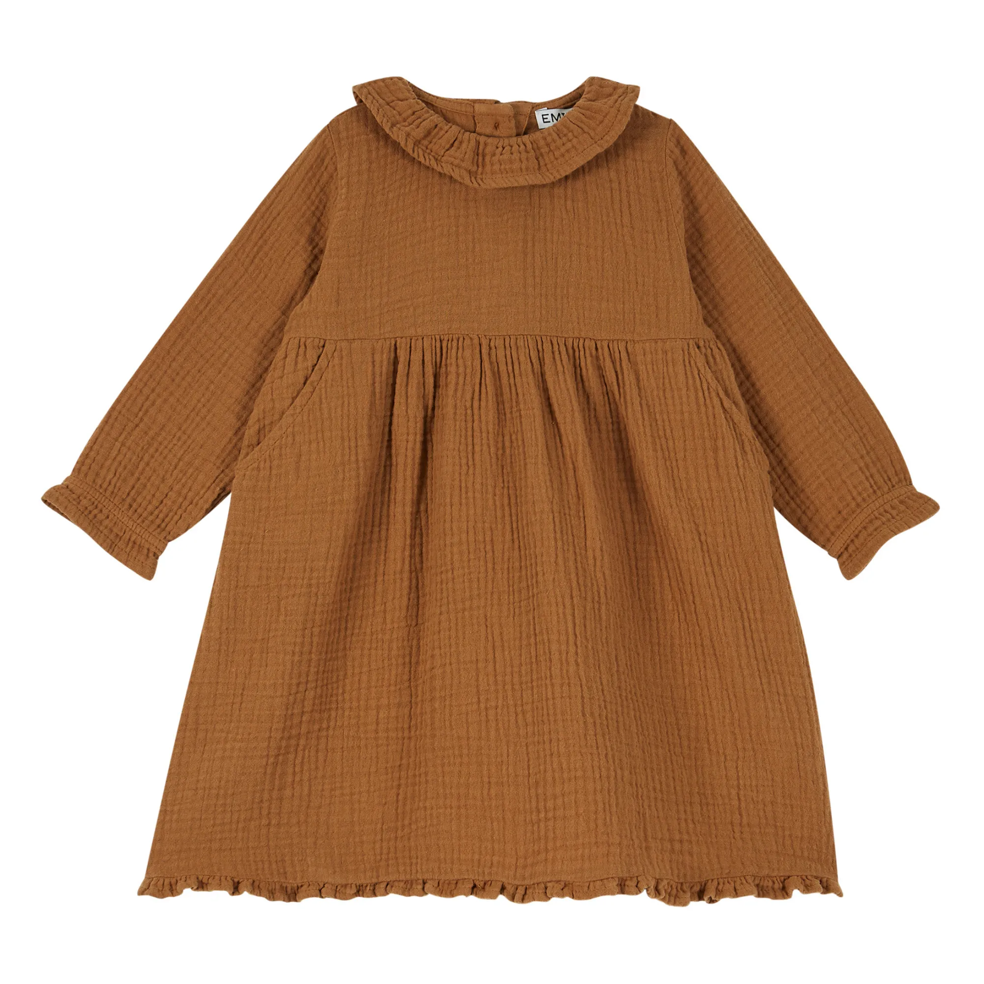 Emile Et Ida Camel Cotton Muslin Dress